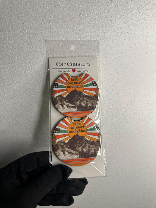 Faith Mountain Car Coasters | Christian Auto Accessories, Neoprene