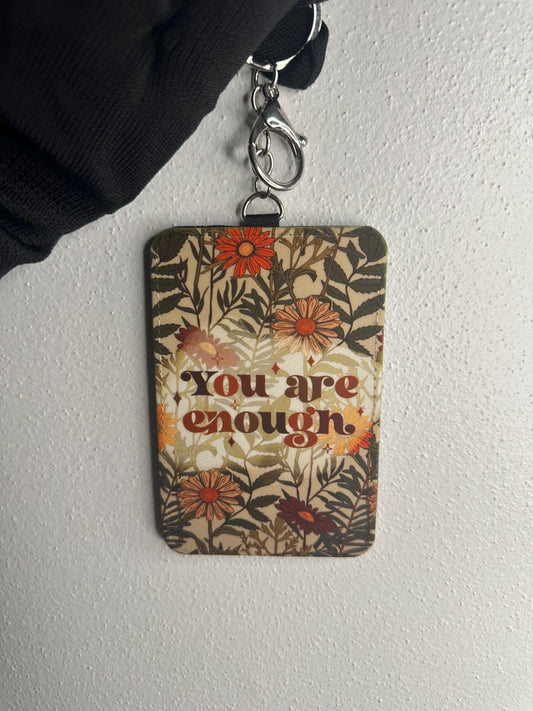 You Are Enough Keychain Wallet | PU Leather Card Holder | ID Holder