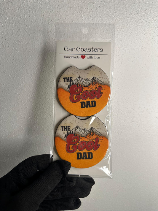Cool Dad Car Coaster | Neoprene Cup Holder Set