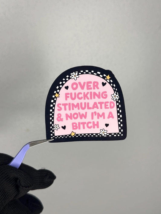 Overstimulated Sticker | Adult Humor, Laptop Decal