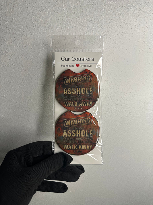 Funny Car Coasters | Sarcastic Neoprene Cup Holder Coaster Set