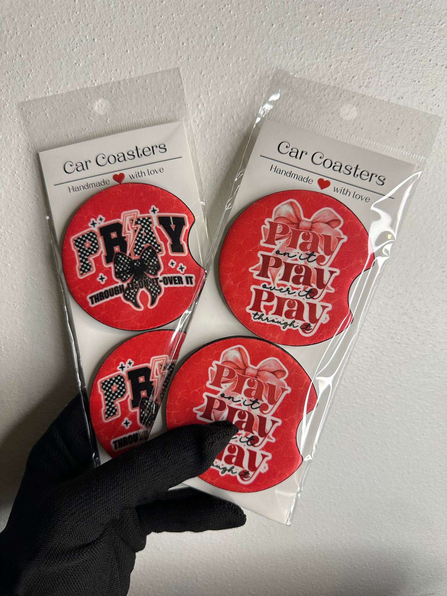 Christian Car Coasters | Cute Car Accessories | Car Accessory | Holiday Gifts | Cup Coaster Set | Neoprene
