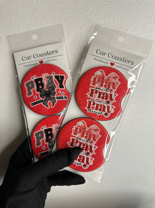 Christian Car Coasters | Cute Car Accessories | Car Accessory | Holiday Gifts | Cup Coaster Set | Neoprene