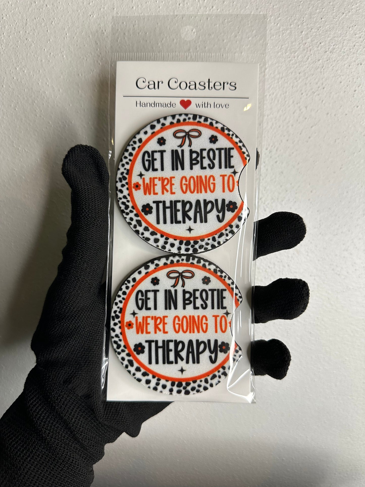 Funny Car Coasters | Sarcastic Mental Health Neoprene Cup Holder Coaster Set