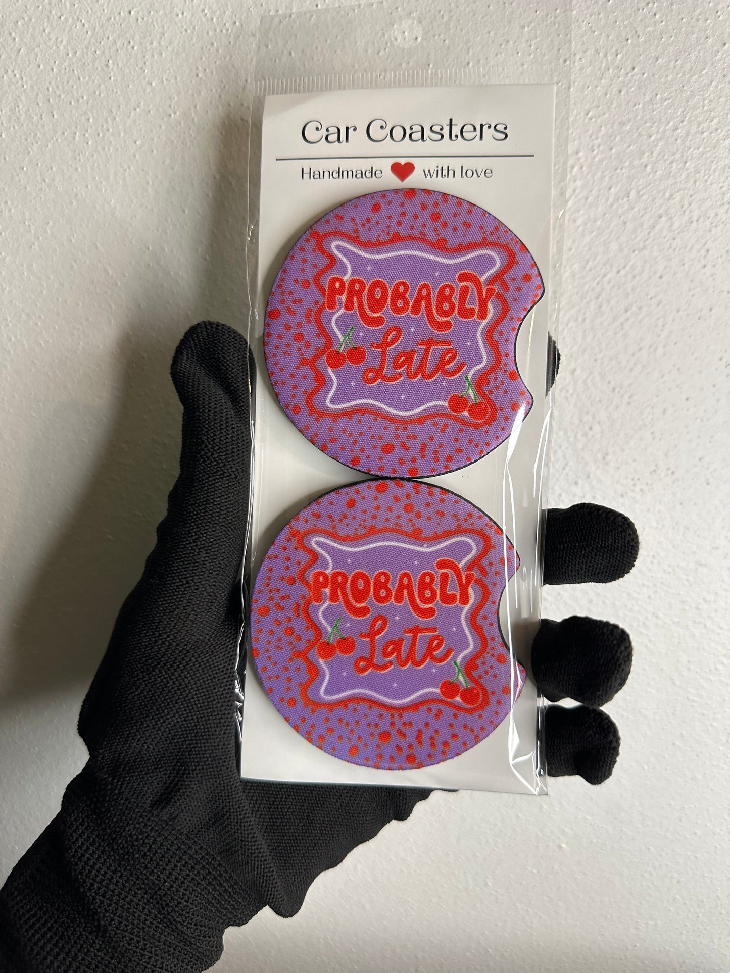 Funny Car Coasters | Cute Car Accessories | Fun Car Accessory | Holiday Gifts | Cup Coaster Set | Neoprene