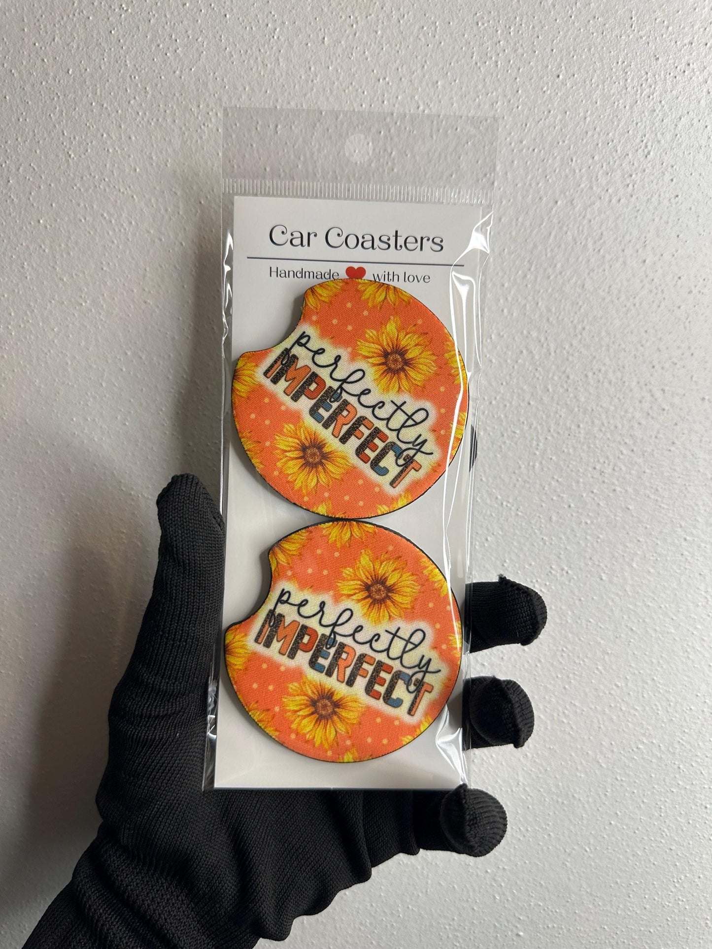 Crying But Trying | Perfectly Imperfect | Neoprene Car Coaster Set