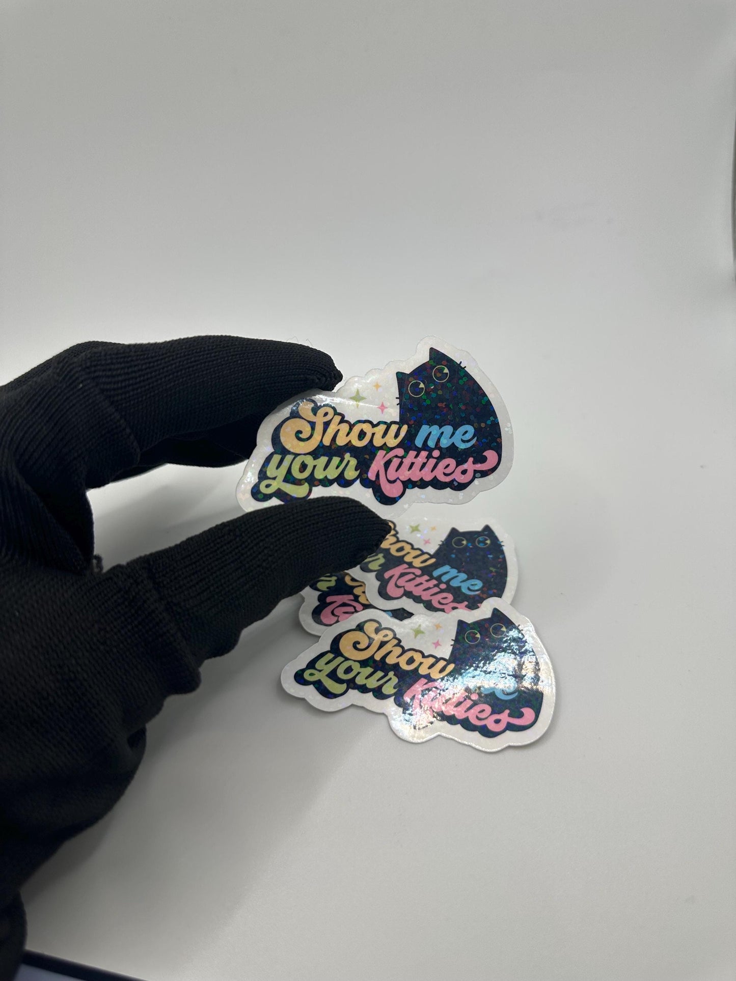 Show Me Your Kitties Sticker | Funny Black Cat Laptop Decal