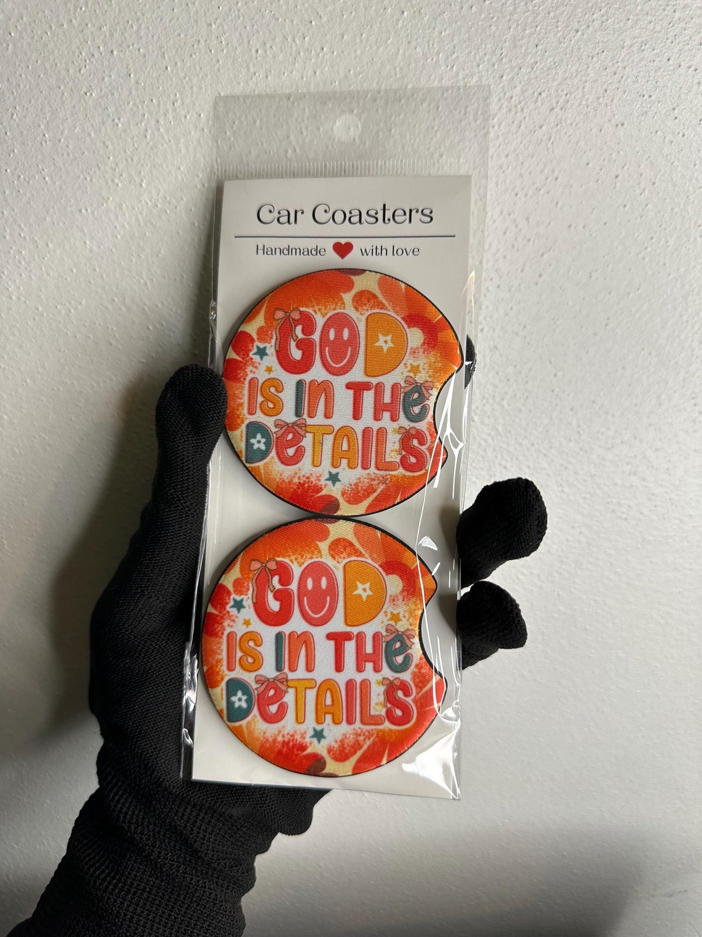 Christian Car Coasters | Cute Car Accessories | Seasonal Car Accessory | Holiday Gifts | Cup Coaster Set | Neoprene