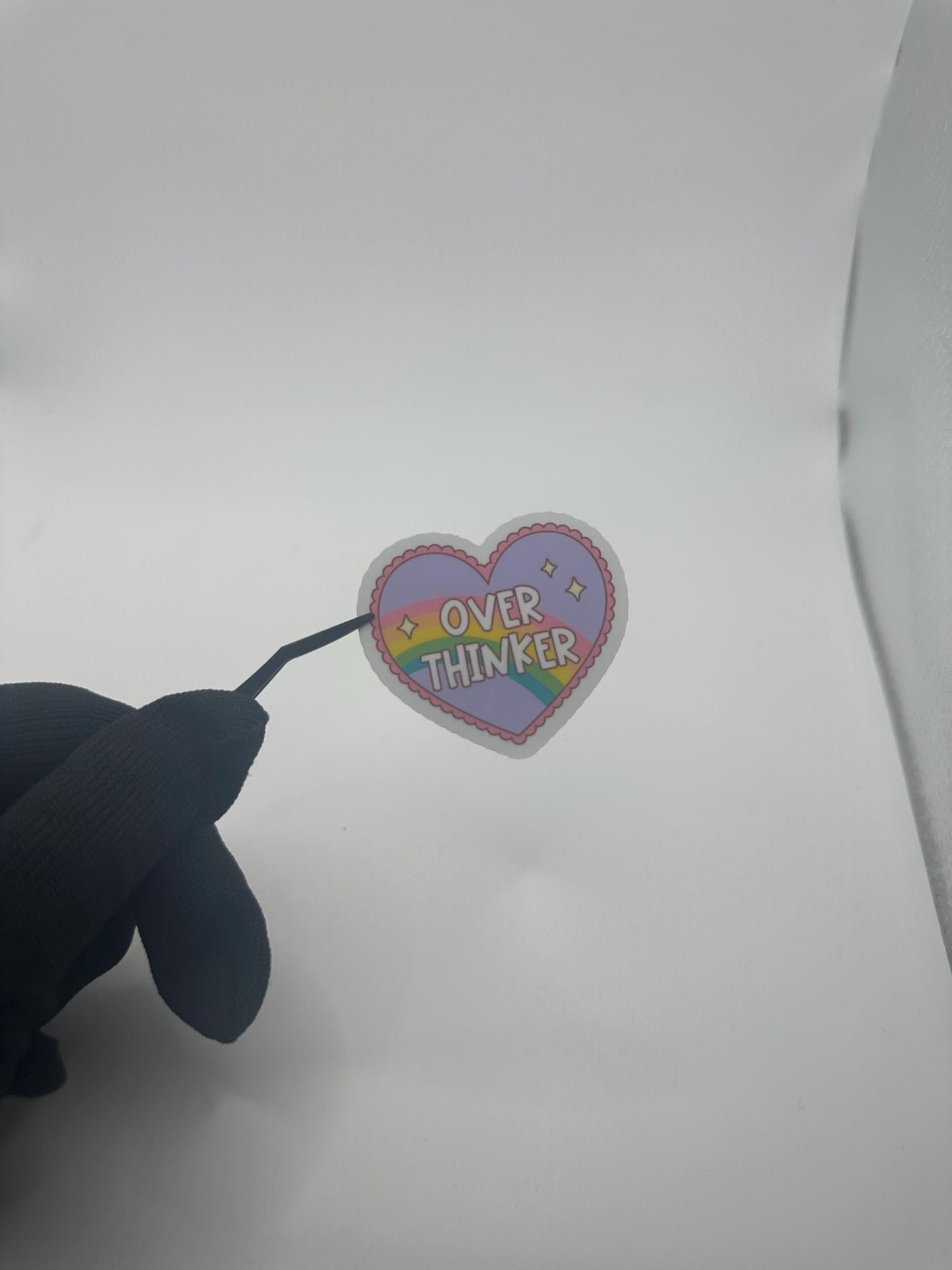 Overthinker Heart Sticker | Rainbow Heart Laptop Decal