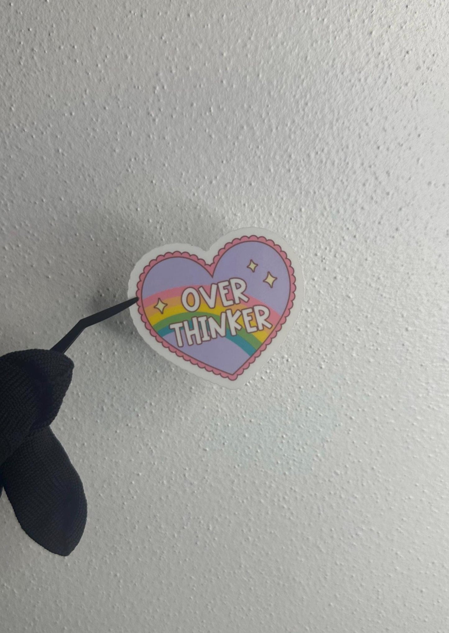 Overthinker Heart Sticker | Rainbow Heart Laptop Decal