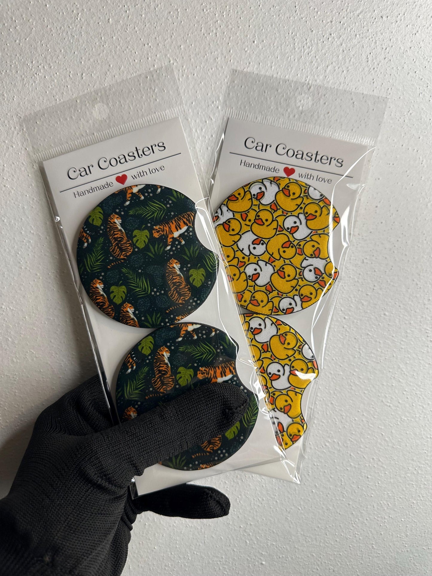 Rubber Duck | Floral Tiger | Neoprene Car Coaster Set