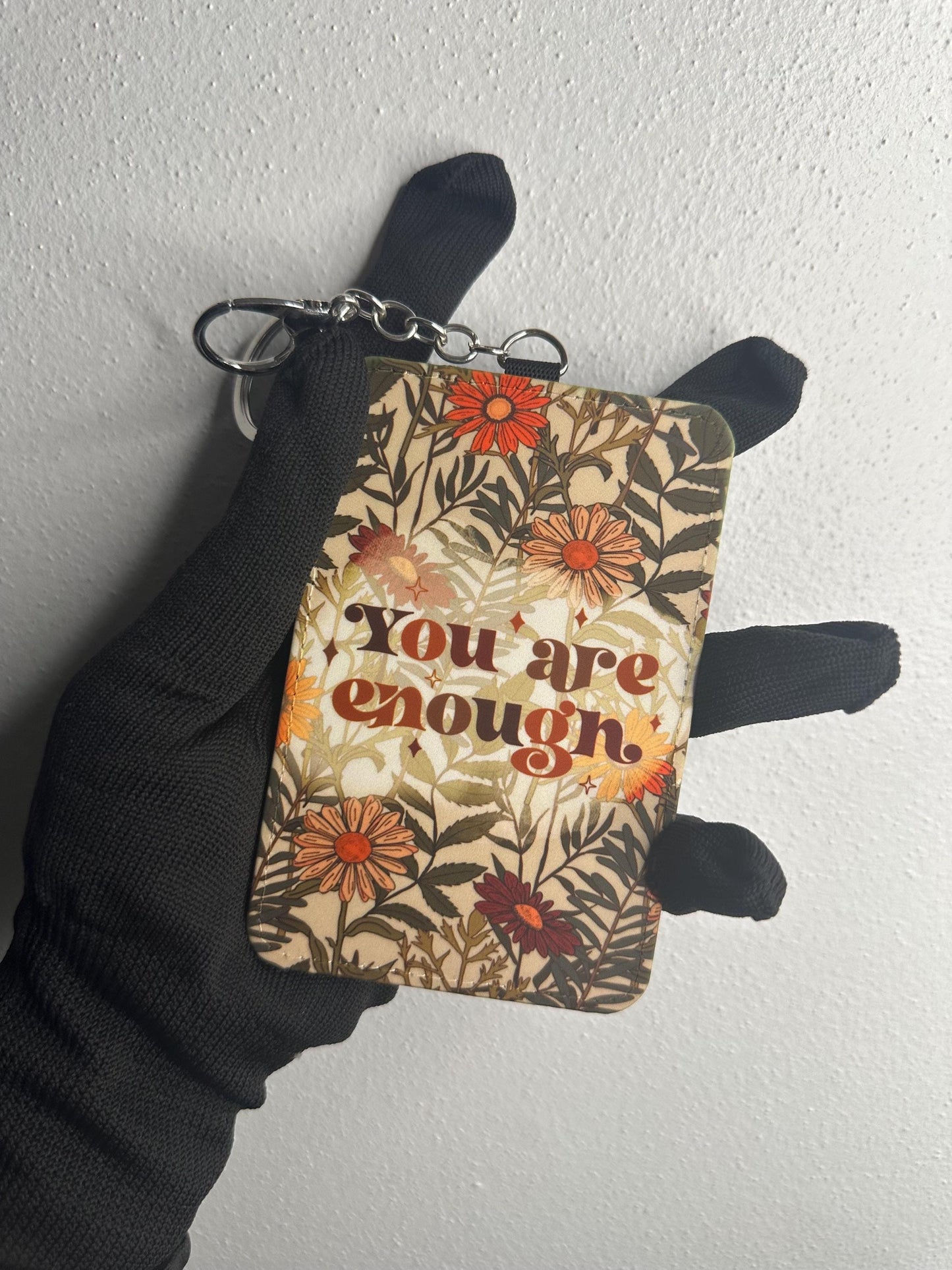 You Are Enough Keychain Wallet | PU Leather Card Holder | ID Holder