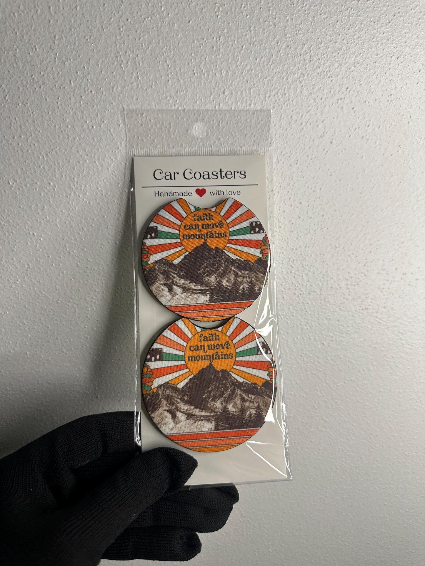 Faith Mountain Car Coasters | Christian Auto Accessories, Neoprene