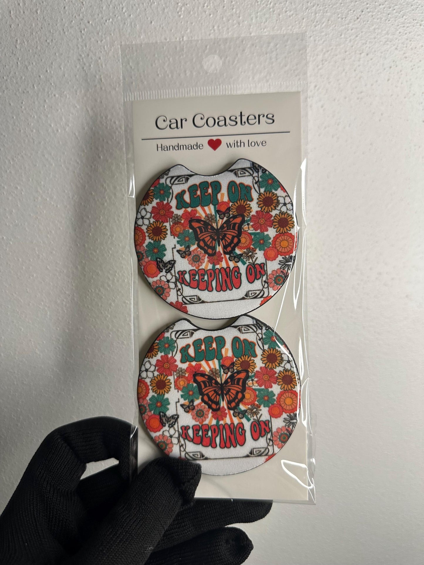 Floral Car Coaster Set | Keep On Keeping On, Neoprene