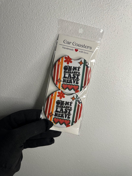 Funny Car Coaster Set | On My Husband's Last Nerve, Neoprene