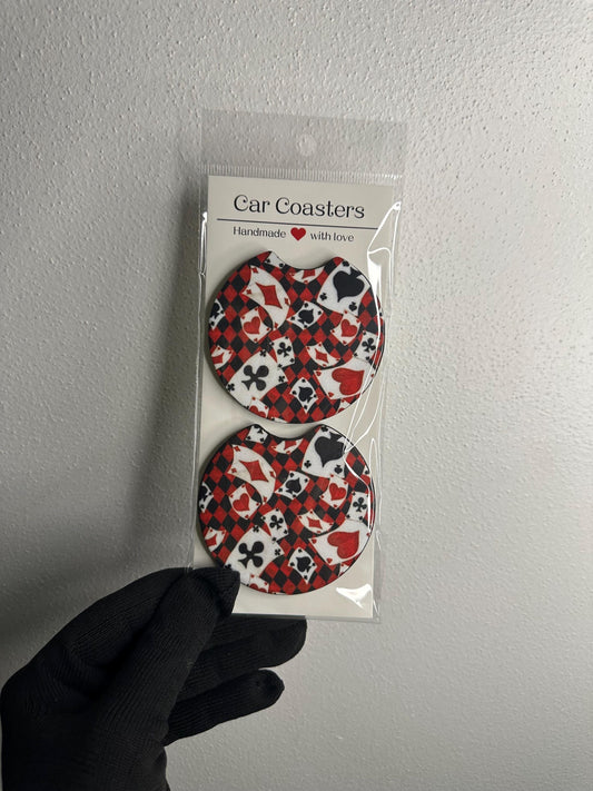 Playing Cards Car Coaster | Neoprene Cup Holder Insert