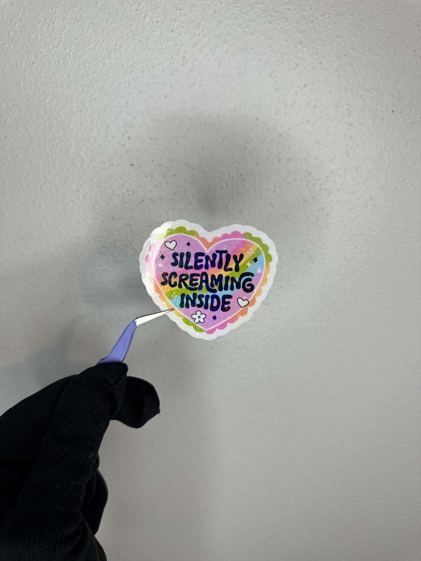 Silently Screaming Inside Sticker | Funny Mental Health Decal