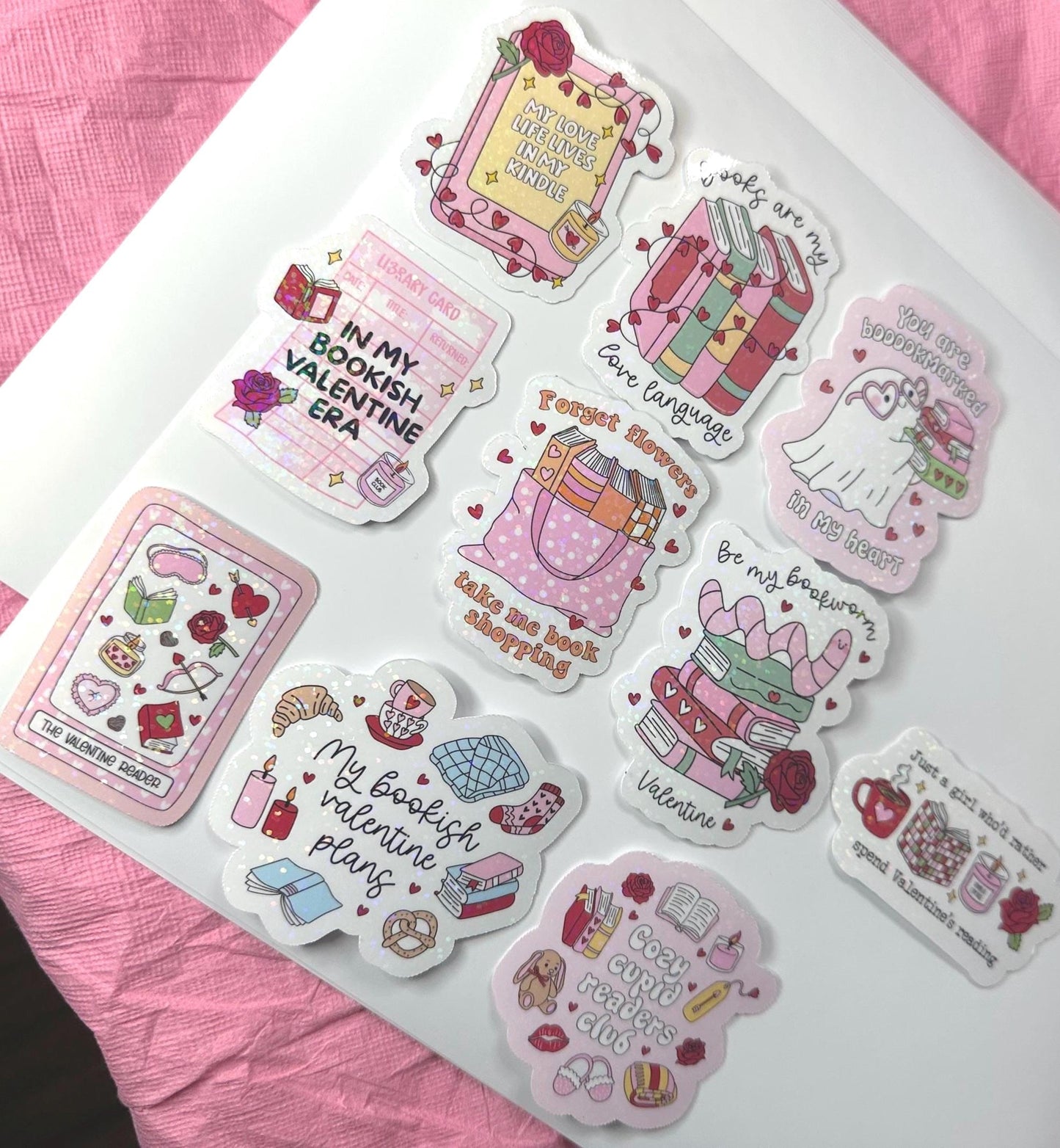 Valentine's Day Bookish Sticker Bundle | Funny Valentine Stickers