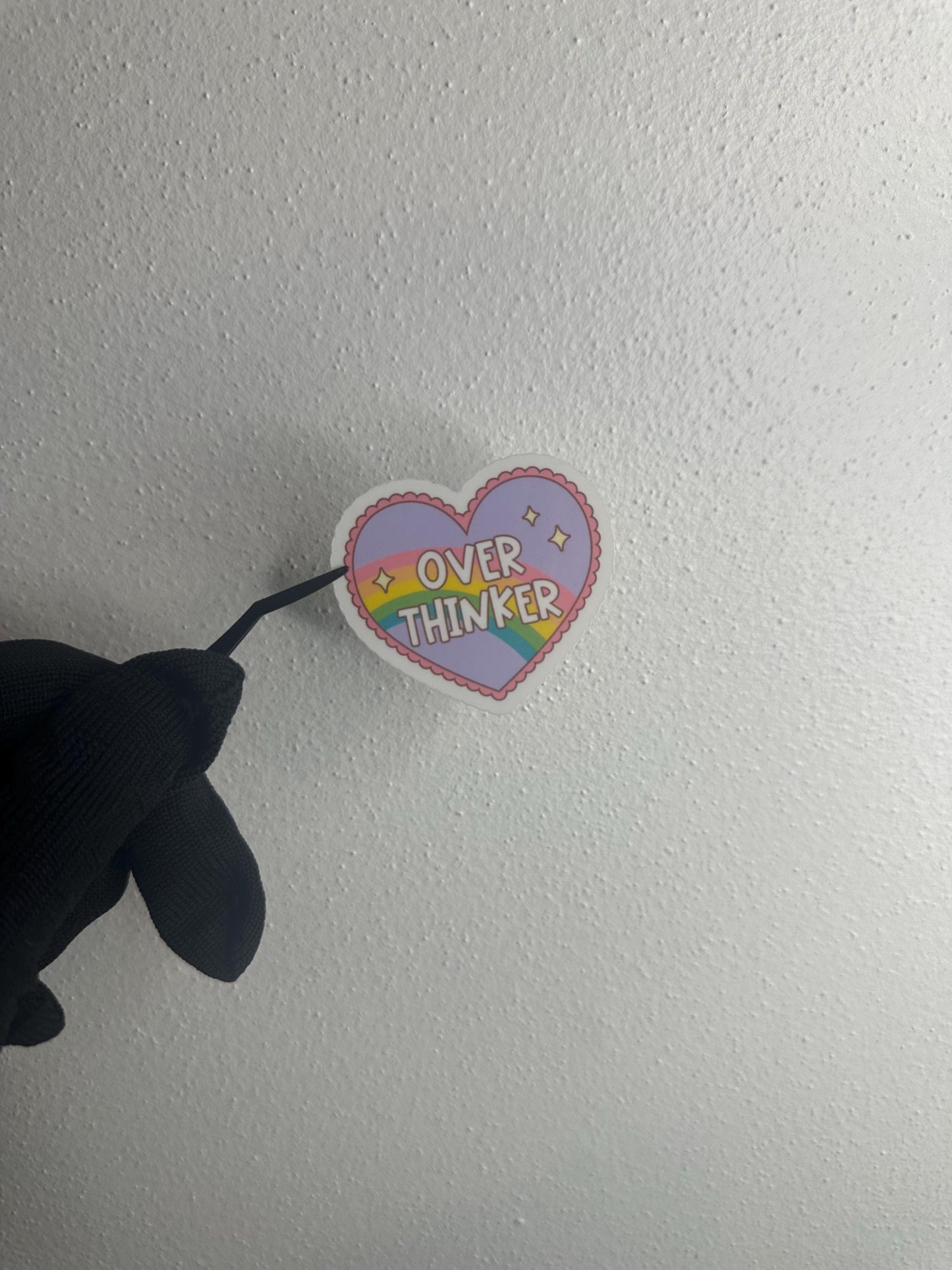 Overthinker Heart Sticker | Rainbow Heart Laptop Decal