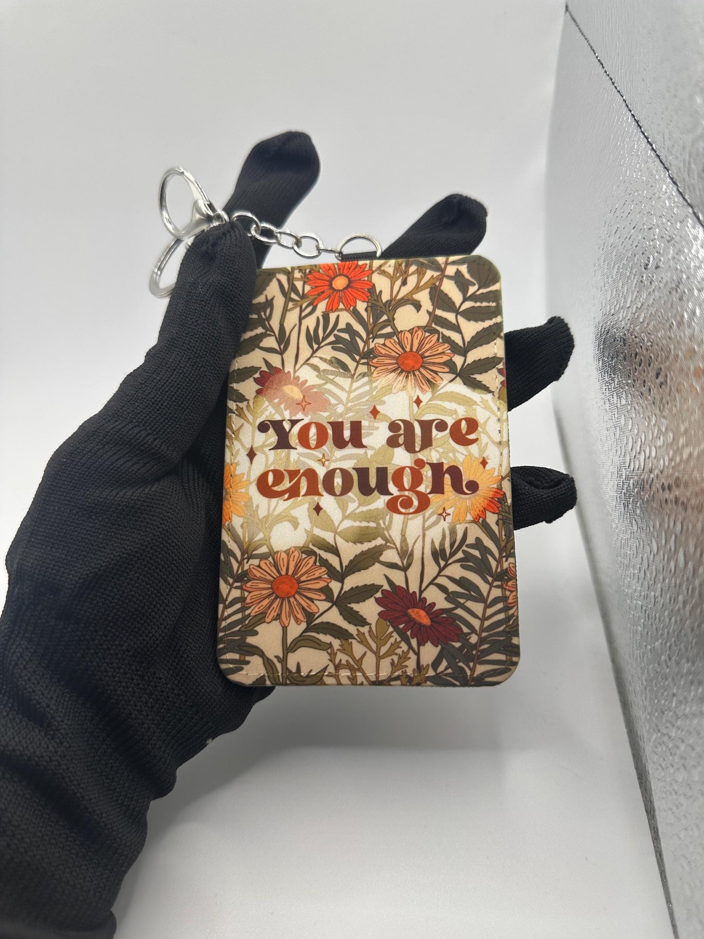 You Are Enough Keychain Wallet | PU Leather Card Holder | ID Holder