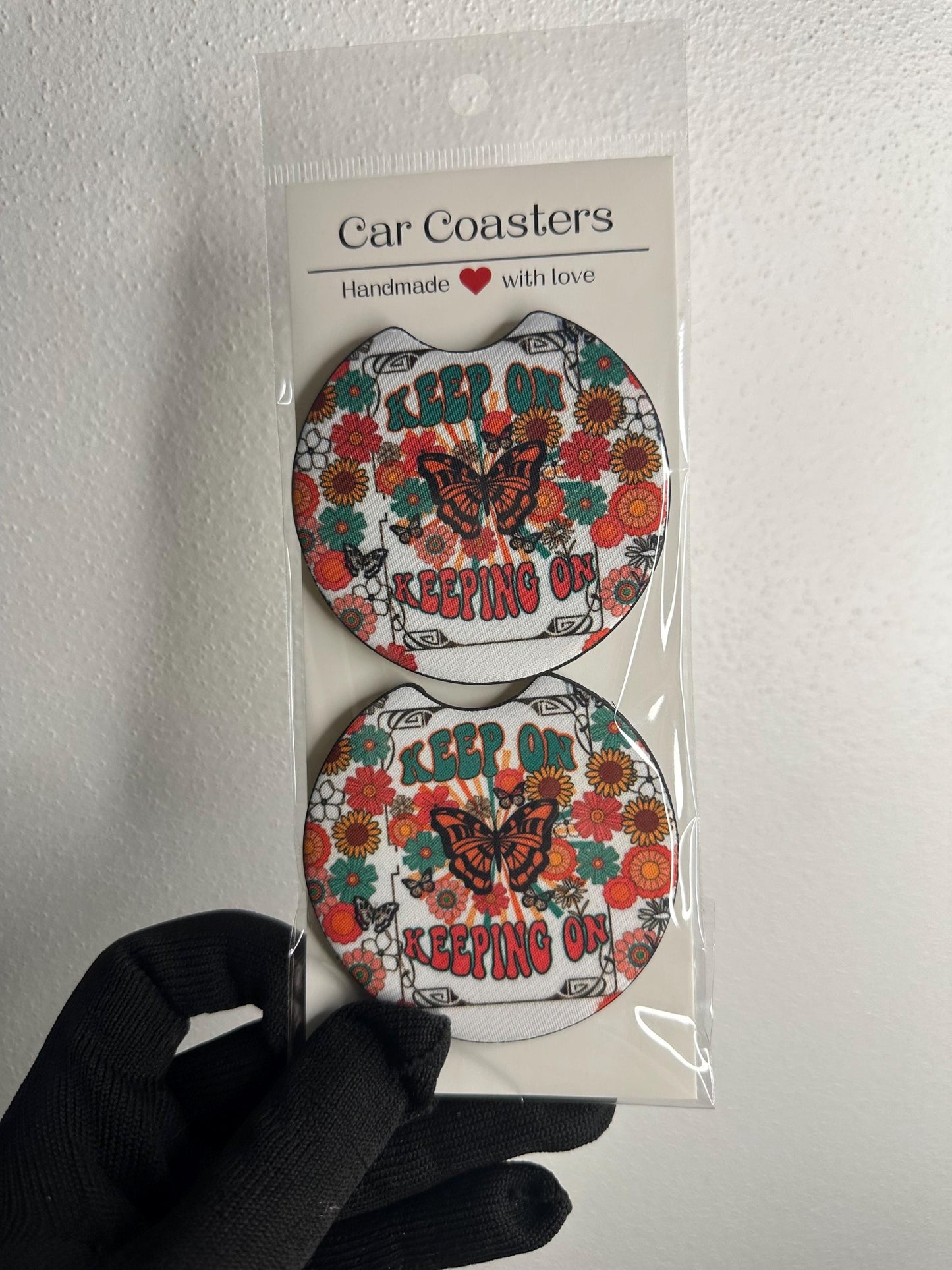 Floral Car Coaster Set | Keep On Keeping On, Neoprene